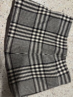 Burberry Black and White Plaid Mini Skirt